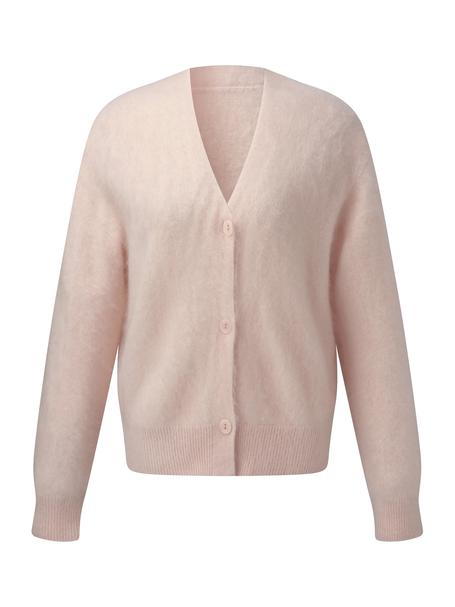 100% Brushed Cashmere V-Neck Women Cardigan - Image 7