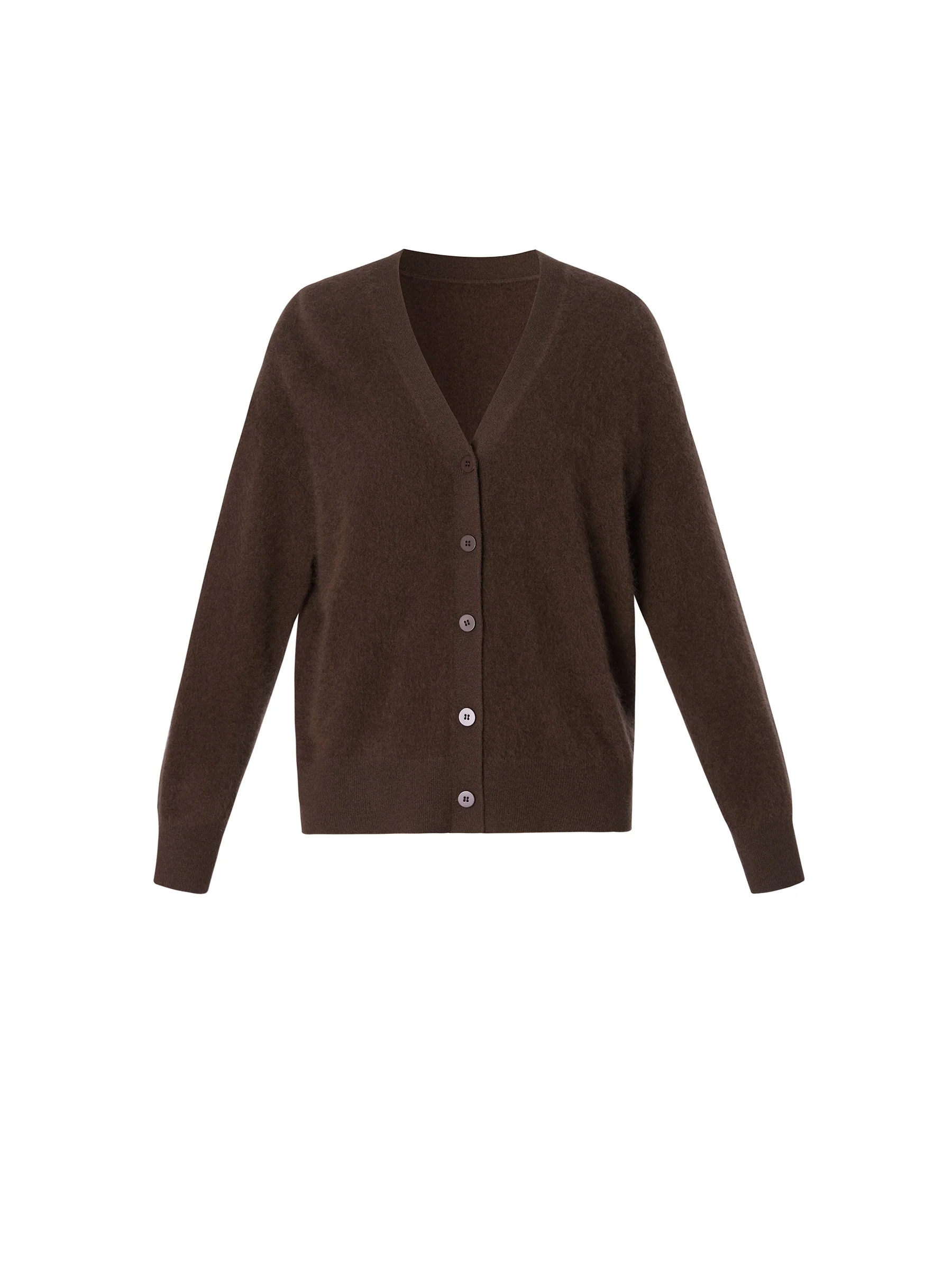 100% Brushed Wool V-Neck Women Cardigan - Image 7