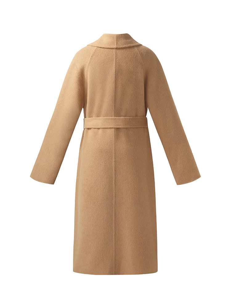 100% Camel Hair Women Wrap Overcoat - Image 6