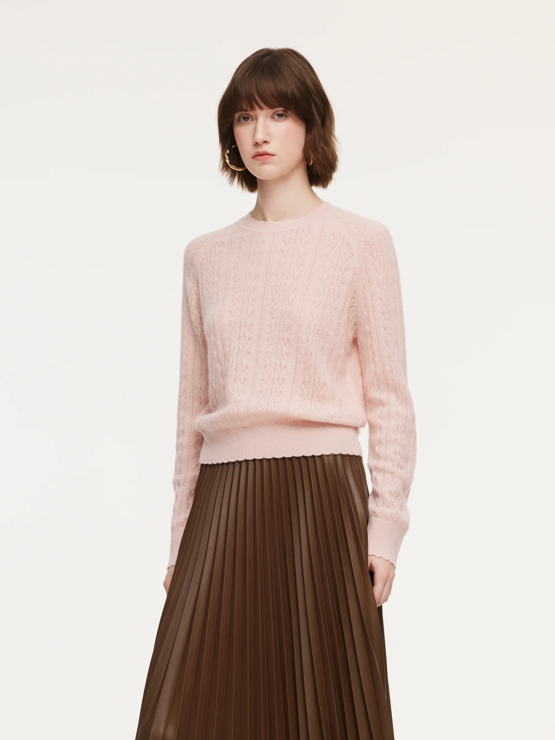 100% Cashmere Textured Women Sweater - Image 4