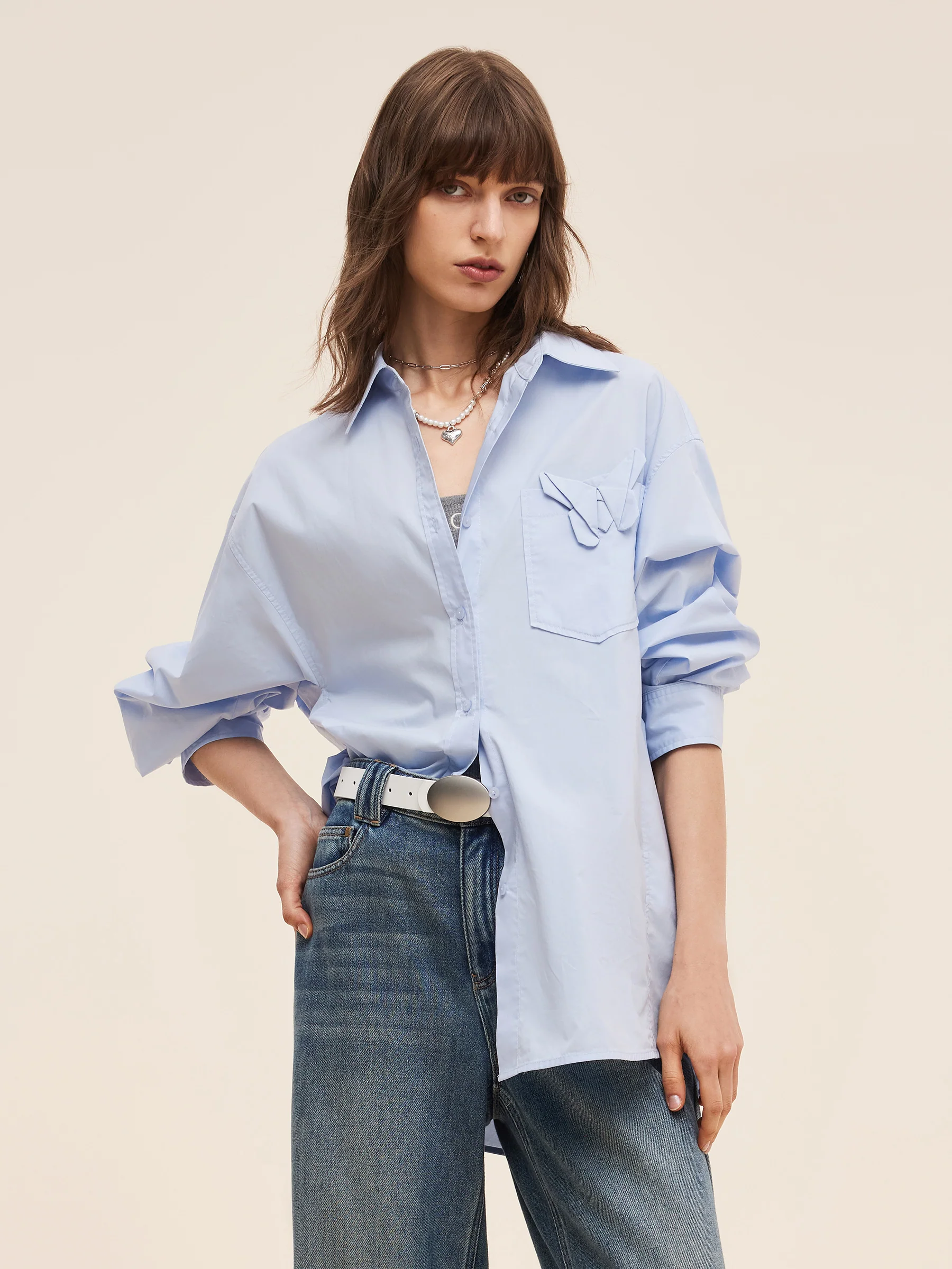 100% Cotton 3D Butterfly Women Loose Fit Shirt - Image 5
