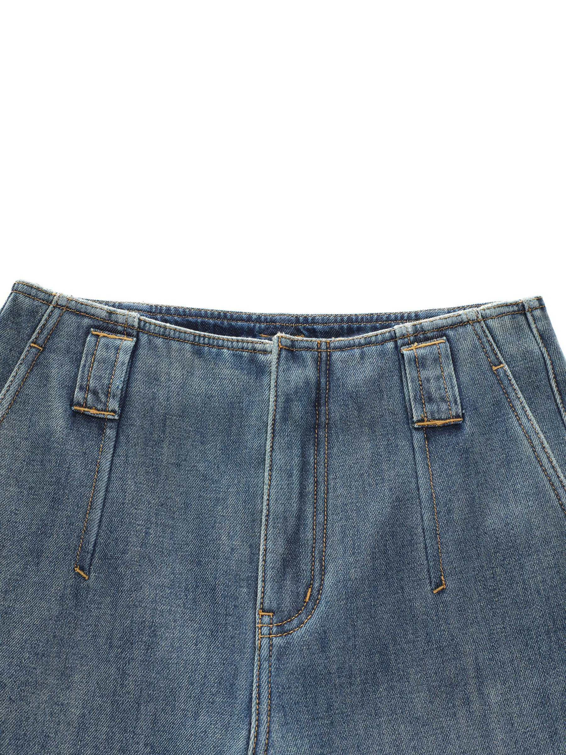 100% Cotton Denim Fleece Lined Women Wide Leg Jeans - Image 8