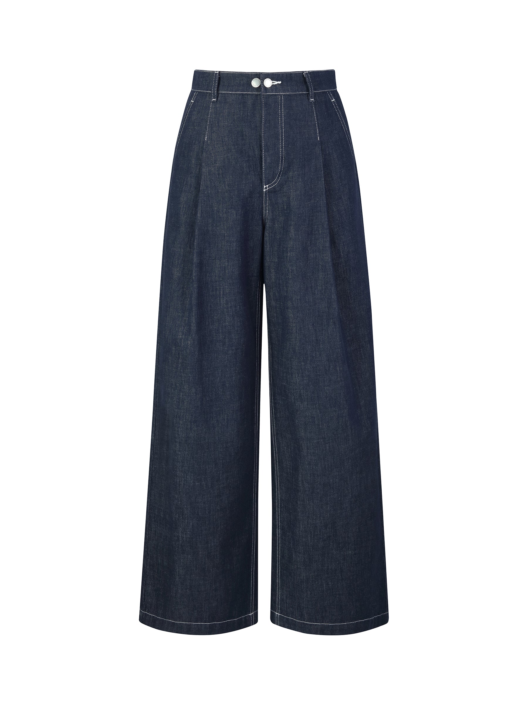 100% Cotton Denim Straight Wide Leg Women Jeans - Image 8
