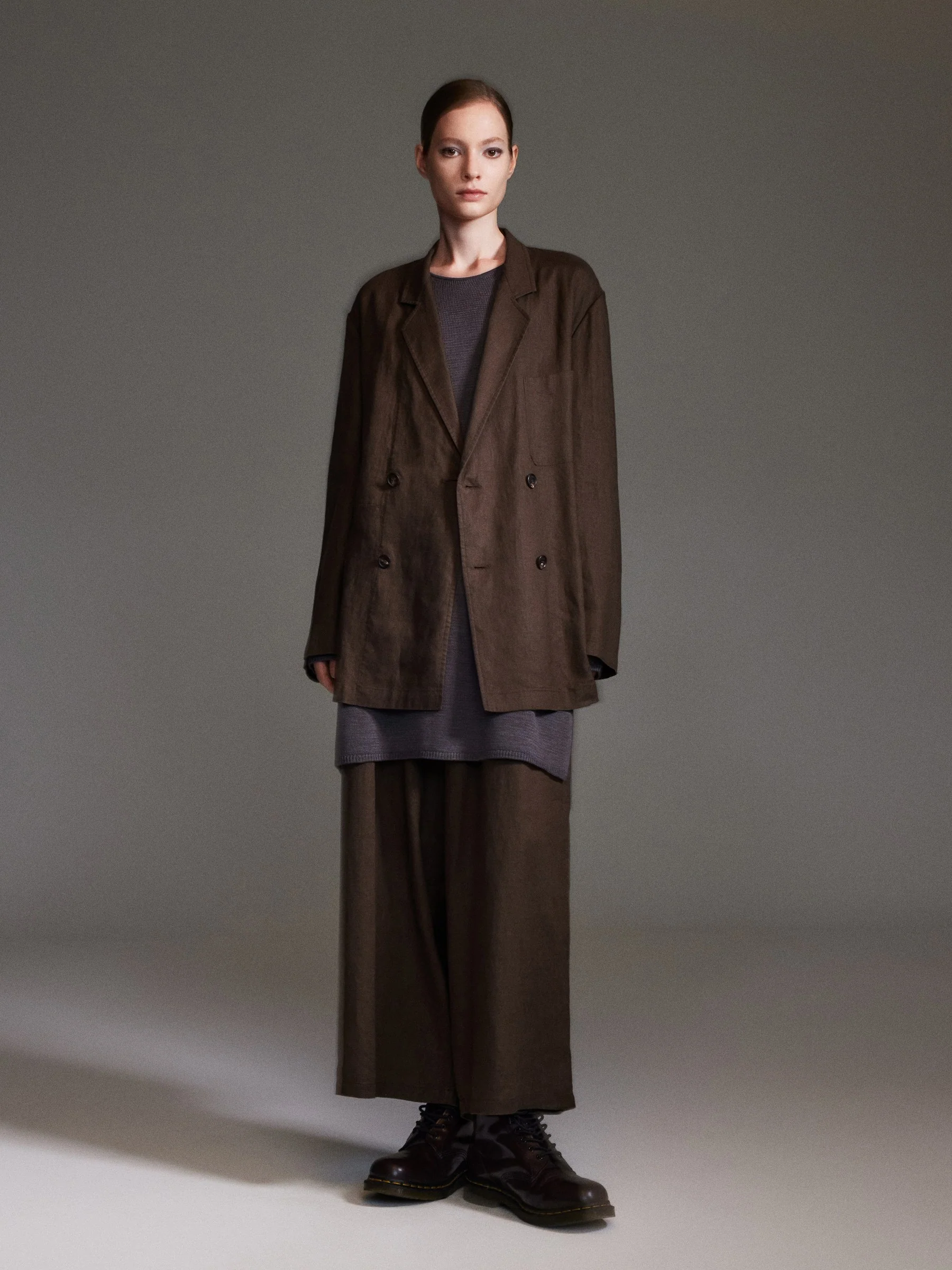 100% Linen Loose Fit H-Line Unisex Shop Coat - Image 3