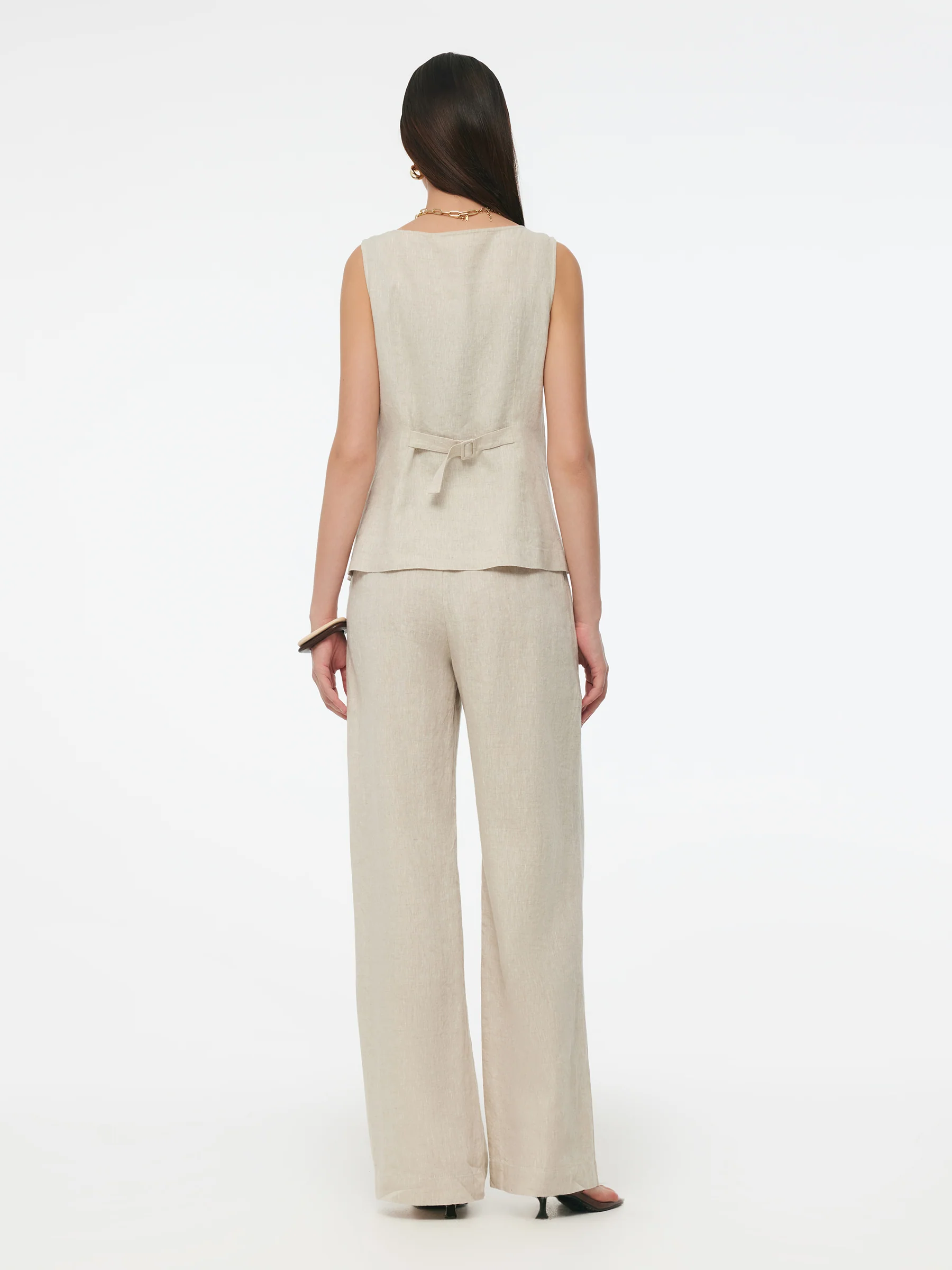 100% Linen Vest And Pants Two-Piece Set - Image 6