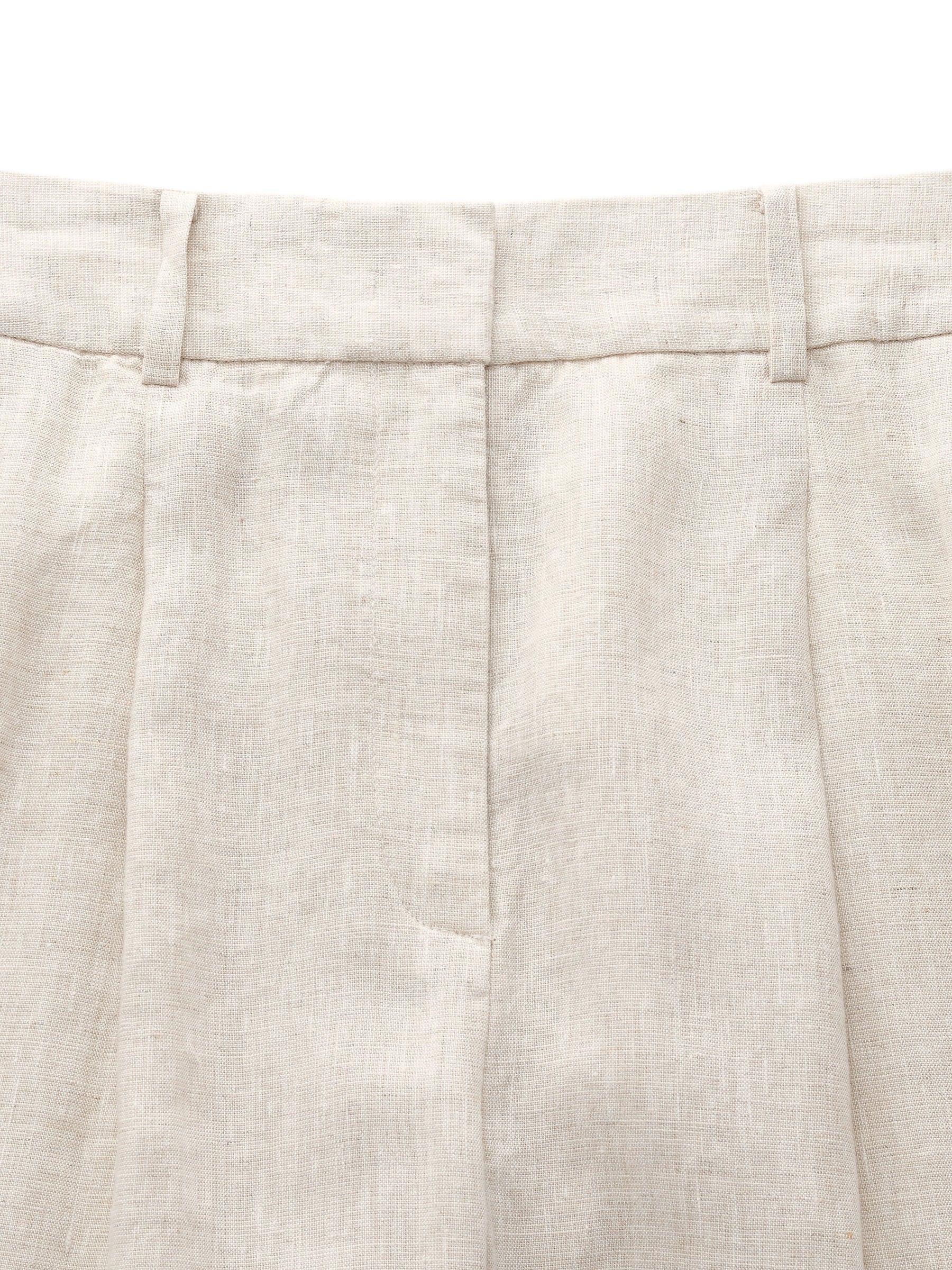 100% Linen Women Straight Leg Pants With Belt - Image 9