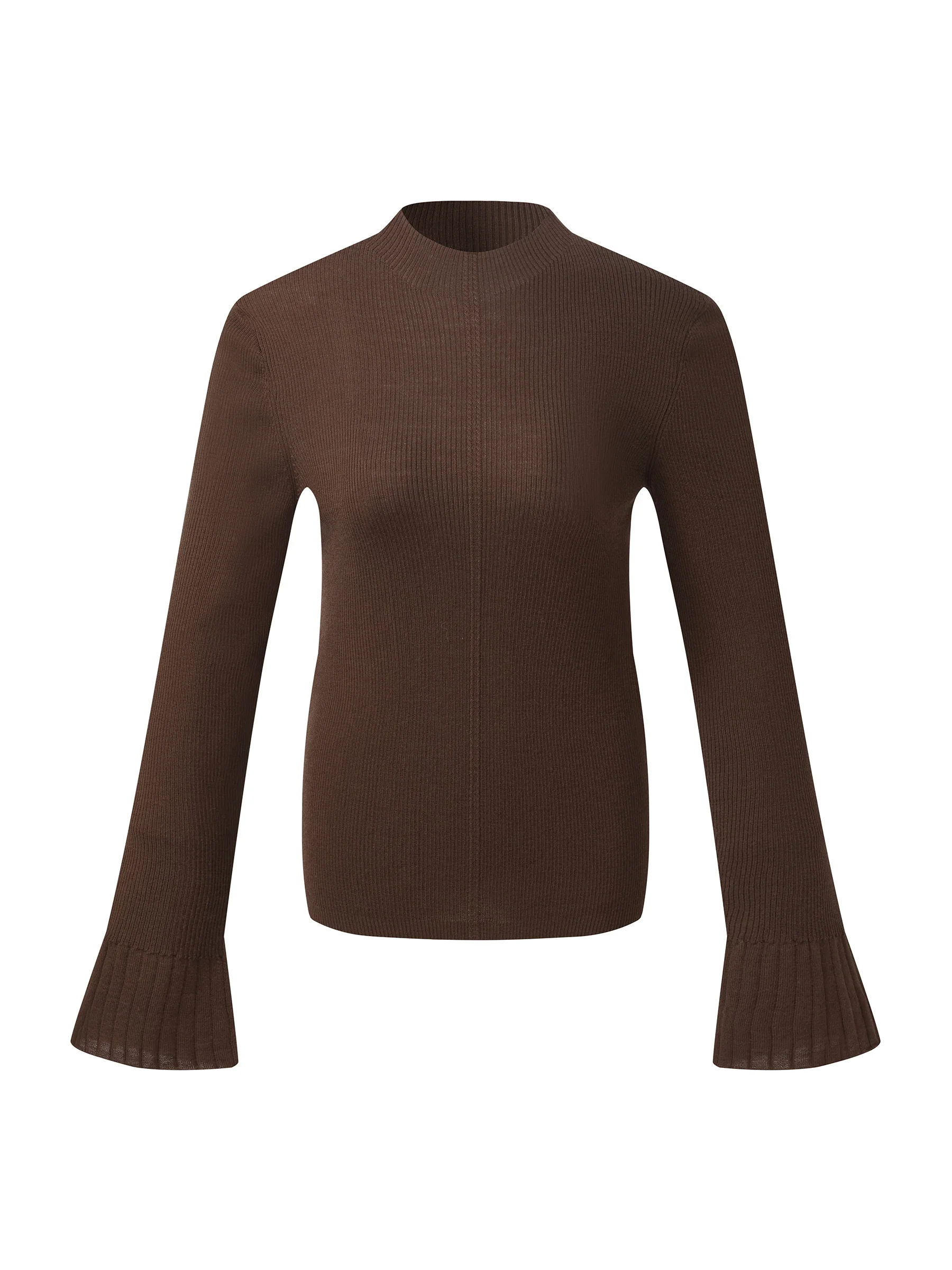 100% Machine Washable Wool Mock Neck Women Knit Top - Image 7