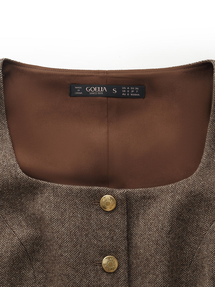 100% Washable Wool Square Neck Women Vest - Image 9