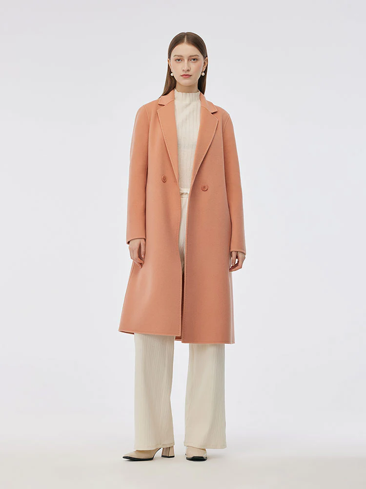 100% Wool Double-Faced Back Slit Women Overcoat - Image 2