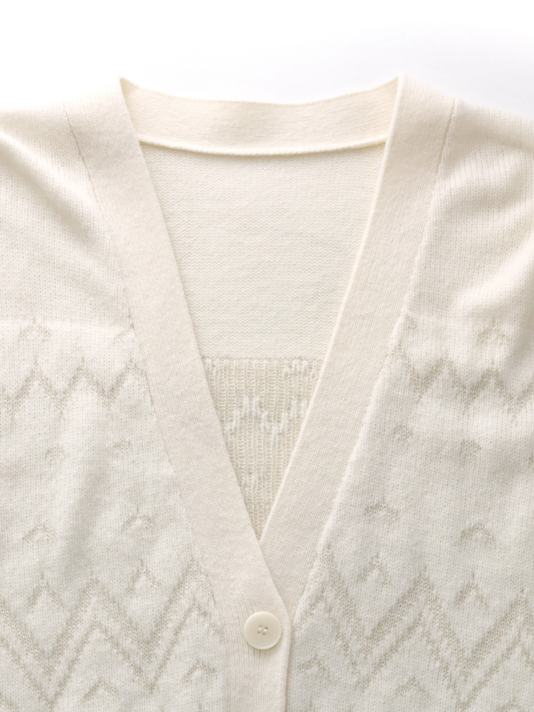 100% Wool Jacquard Women Cardigan - Image 7