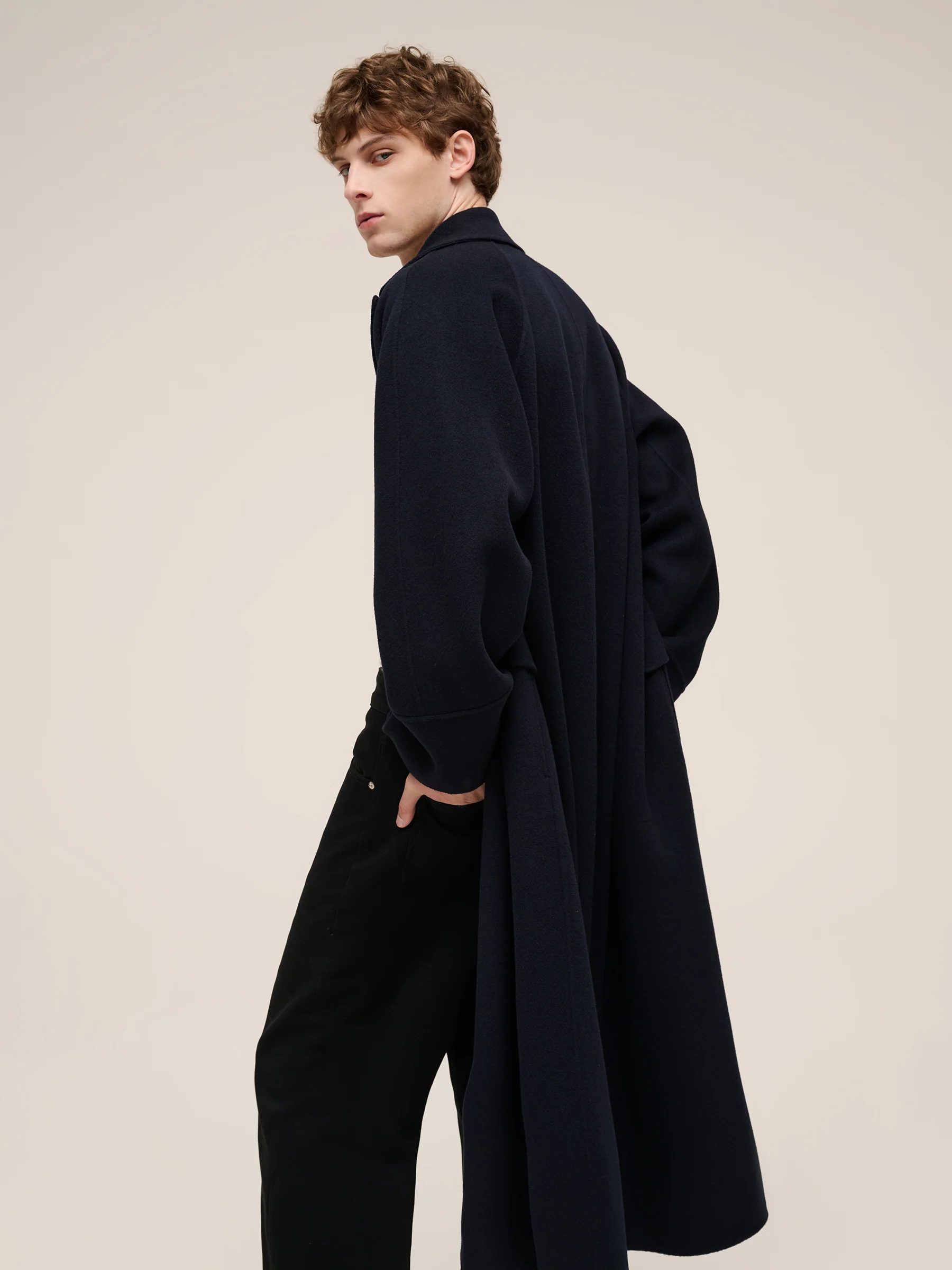 100% Wool Unisex Wrap Overcoat - Image 8