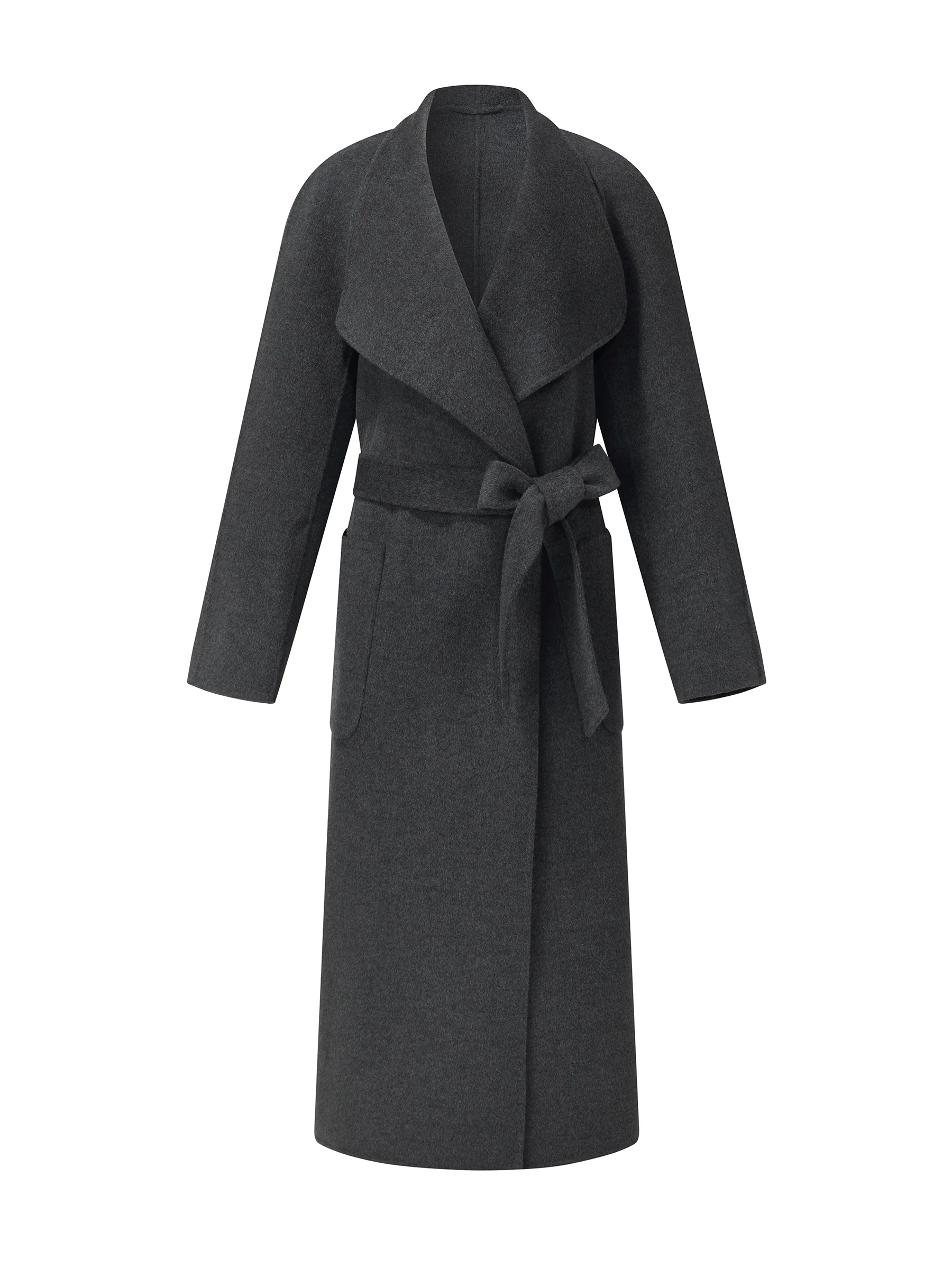 100% Wool Windproof Convertible Collar Women Wrap Overcoat - Image 8