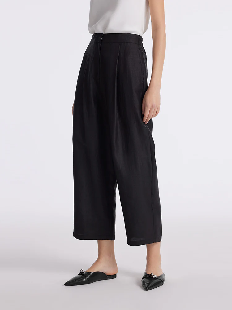 16 Momme Xiang Yun Silk Wide Leg Women Pants - Image 4