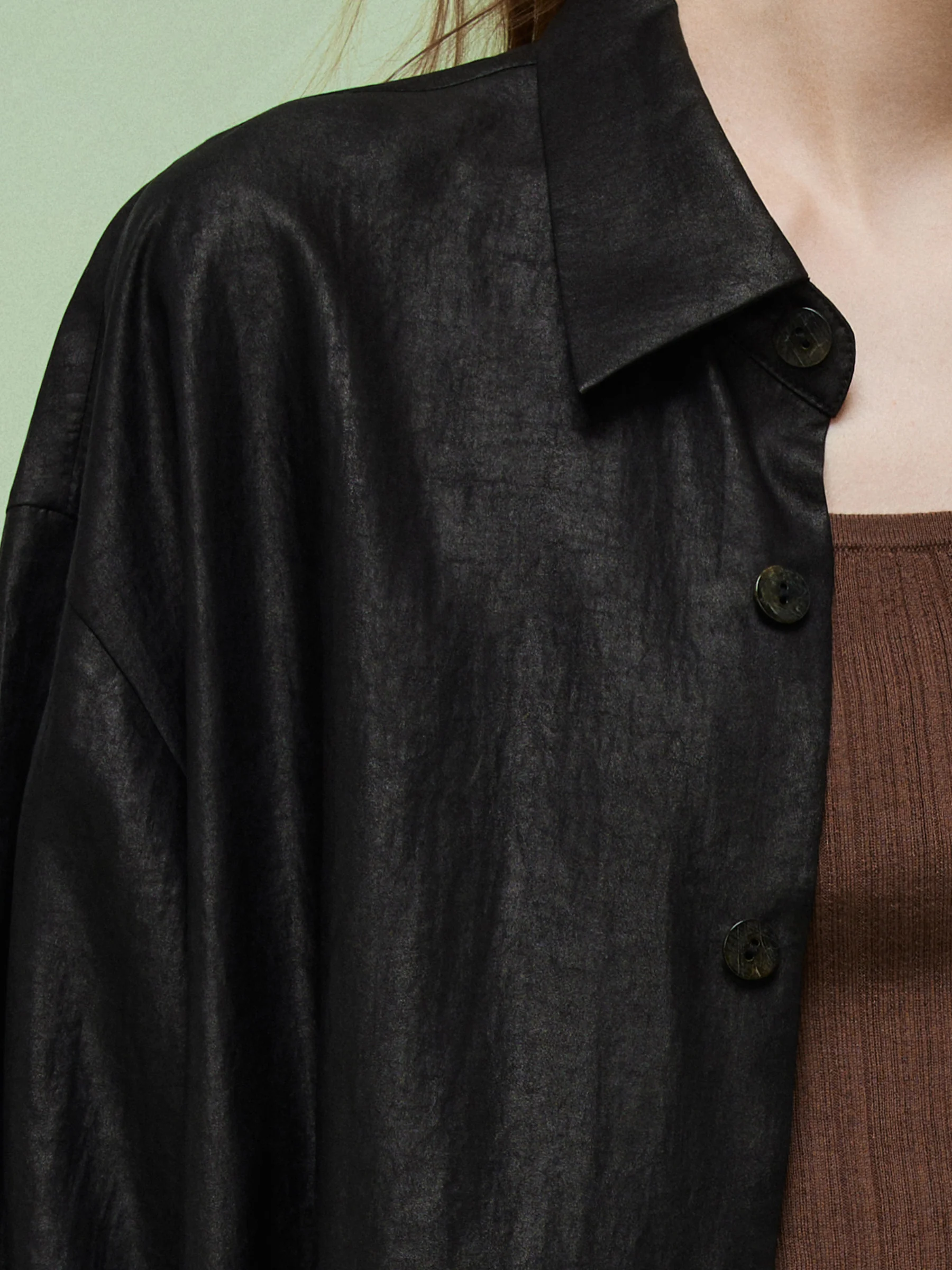 16MM Xiang Yun Silk Unisex 3/4 Sleeves Oversized Shirt - Image 6