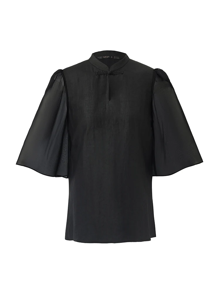 18 Momme Xiang Yun Silk New Chinese-Style Women Shirt - Image 8