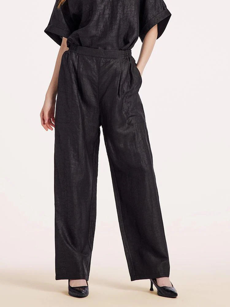 18 Momme Xiang Yun Silk Straight Pants - Image 3