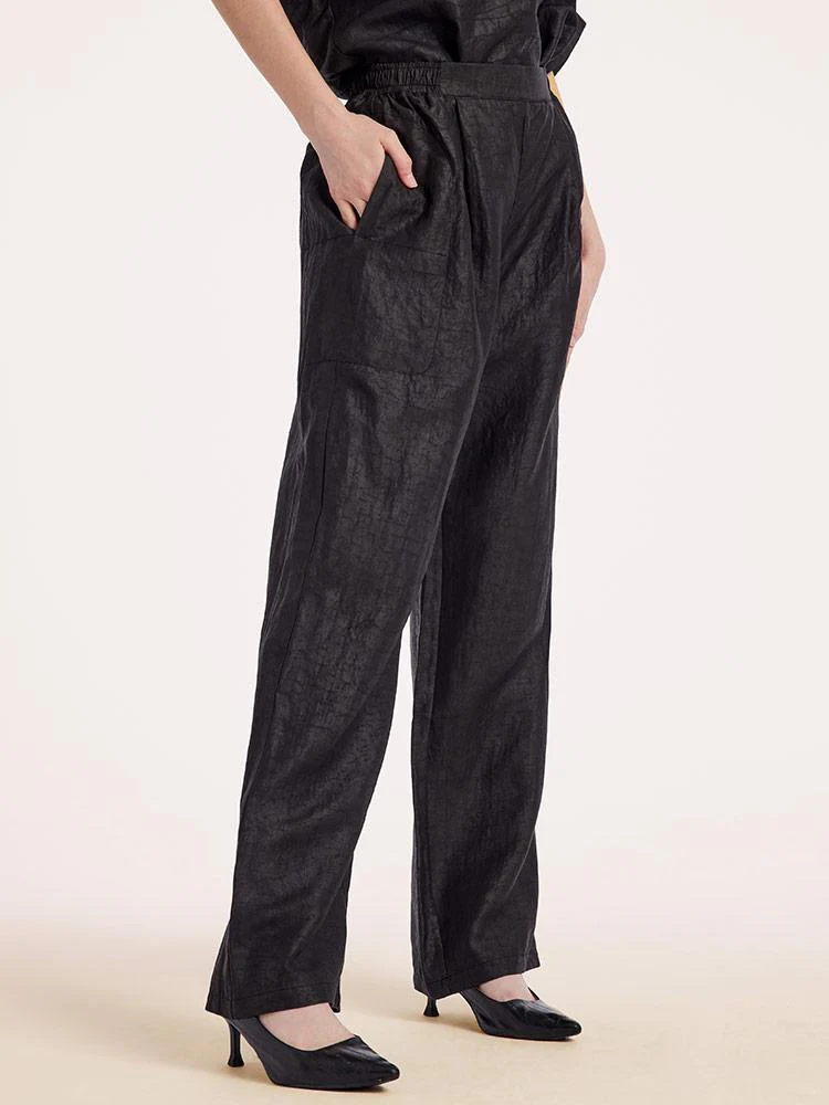 18 Momme Xiang Yun Silk Straight Pants - Image 4