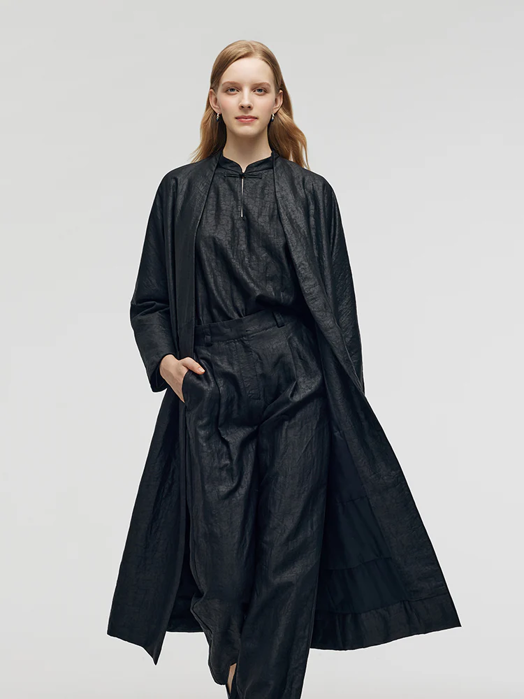 18 Momme Xiang Yun Silk Women Overcoat - Image 6