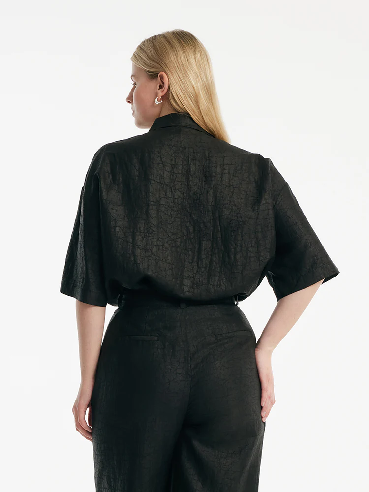 18 Momme Xiang Yun Silk Women Shirt With Zippered Lapel Collar - Image 6