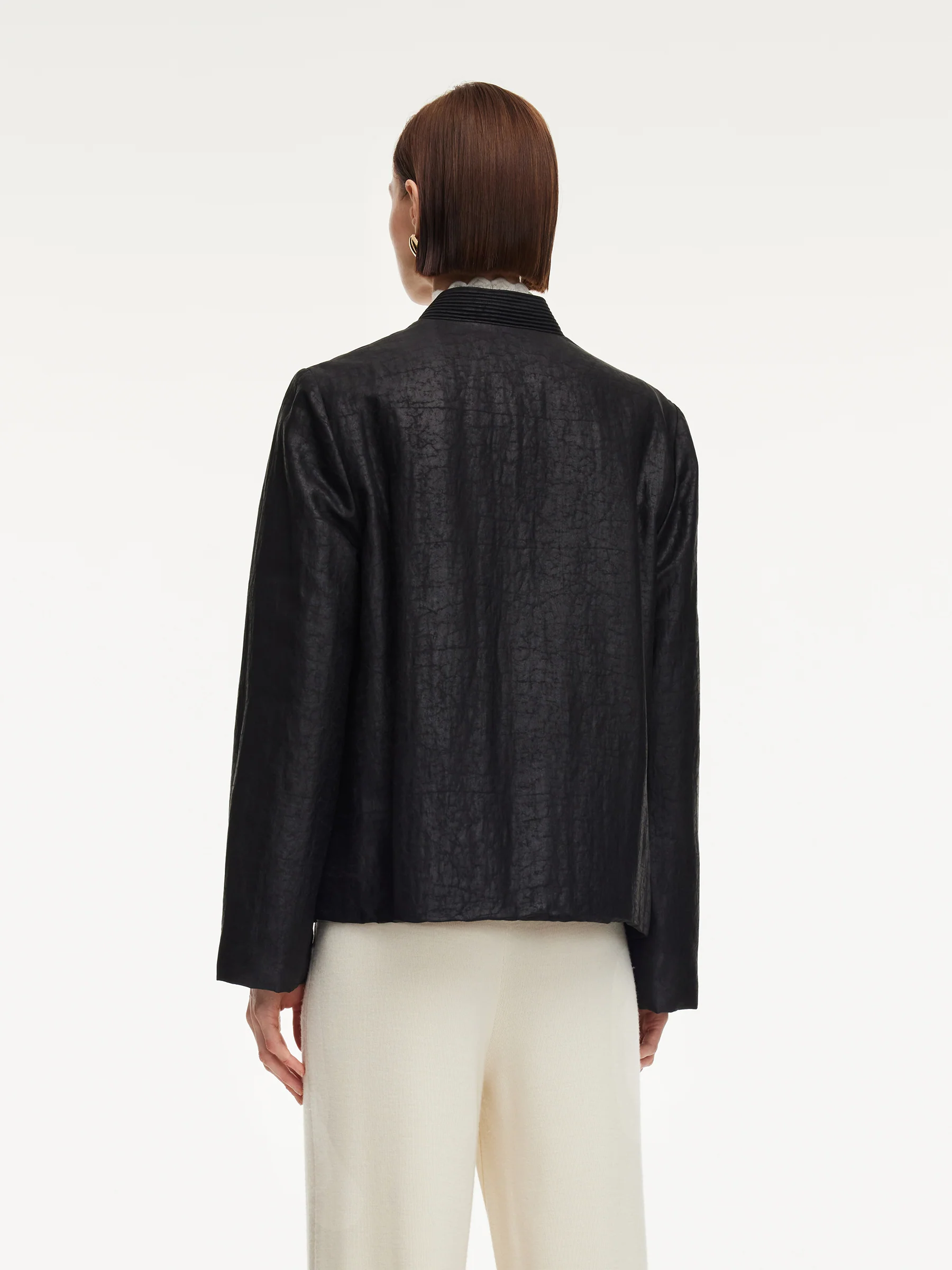 18MM Gambiered Canton Gauze Women Quilted Jacket - Image 3