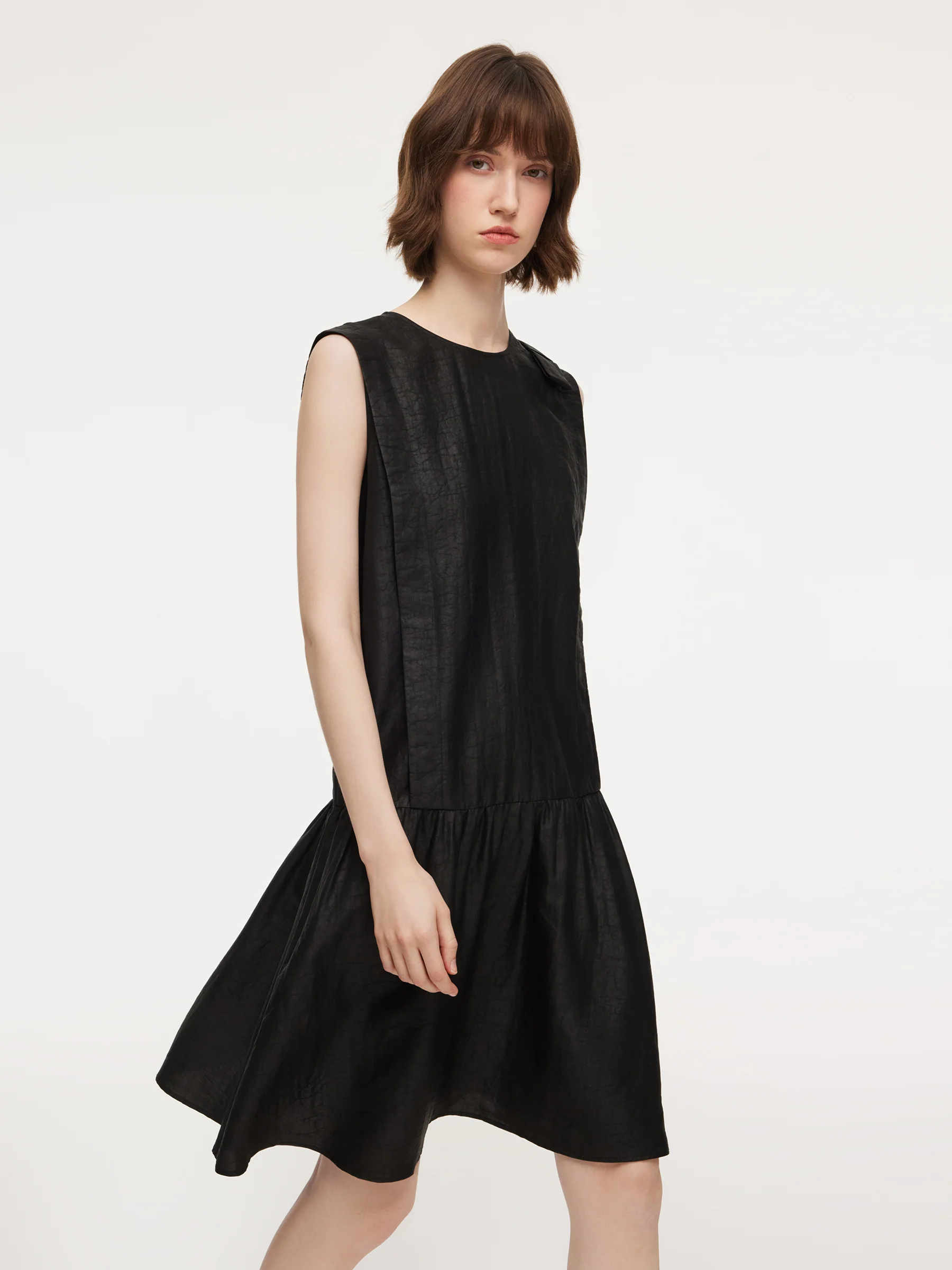 18MM Gambiered Canton Gauze Women Sleeveless Mini Dress - Image 5