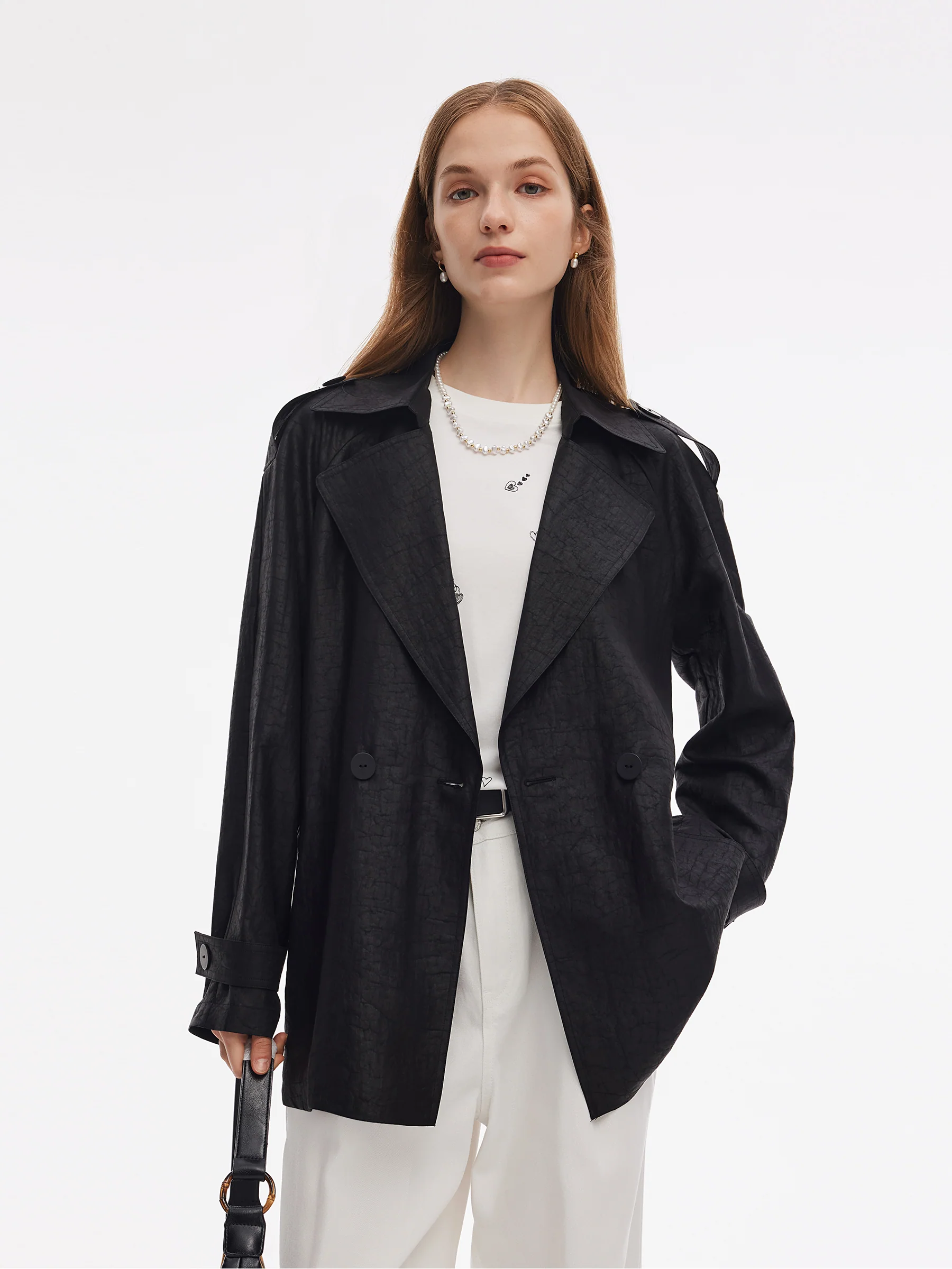 18MM Gambiered Canton Gauze Women Trench Coat