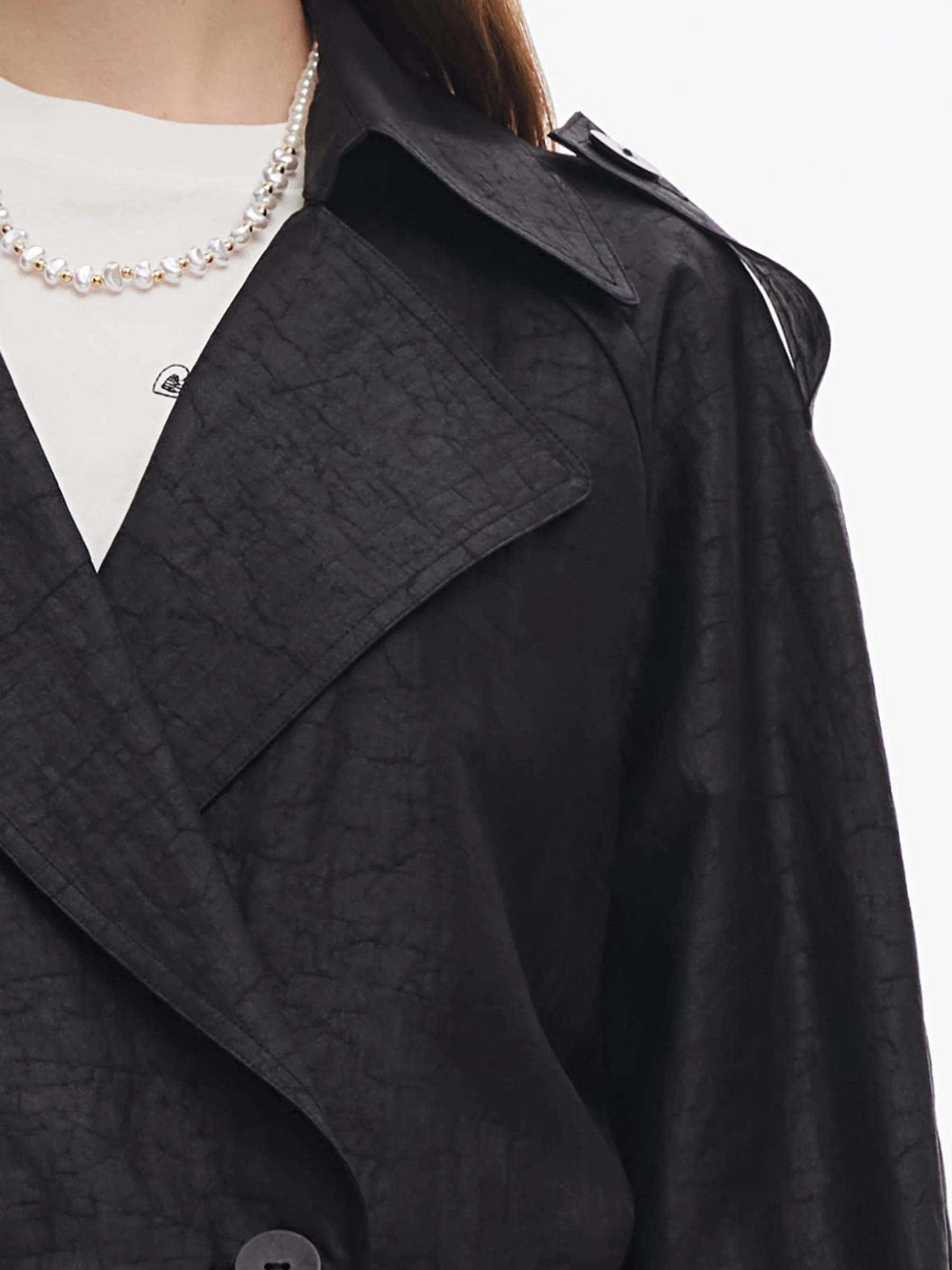 18MM Gambiered Canton Gauze Women Trench Coat - Image 6