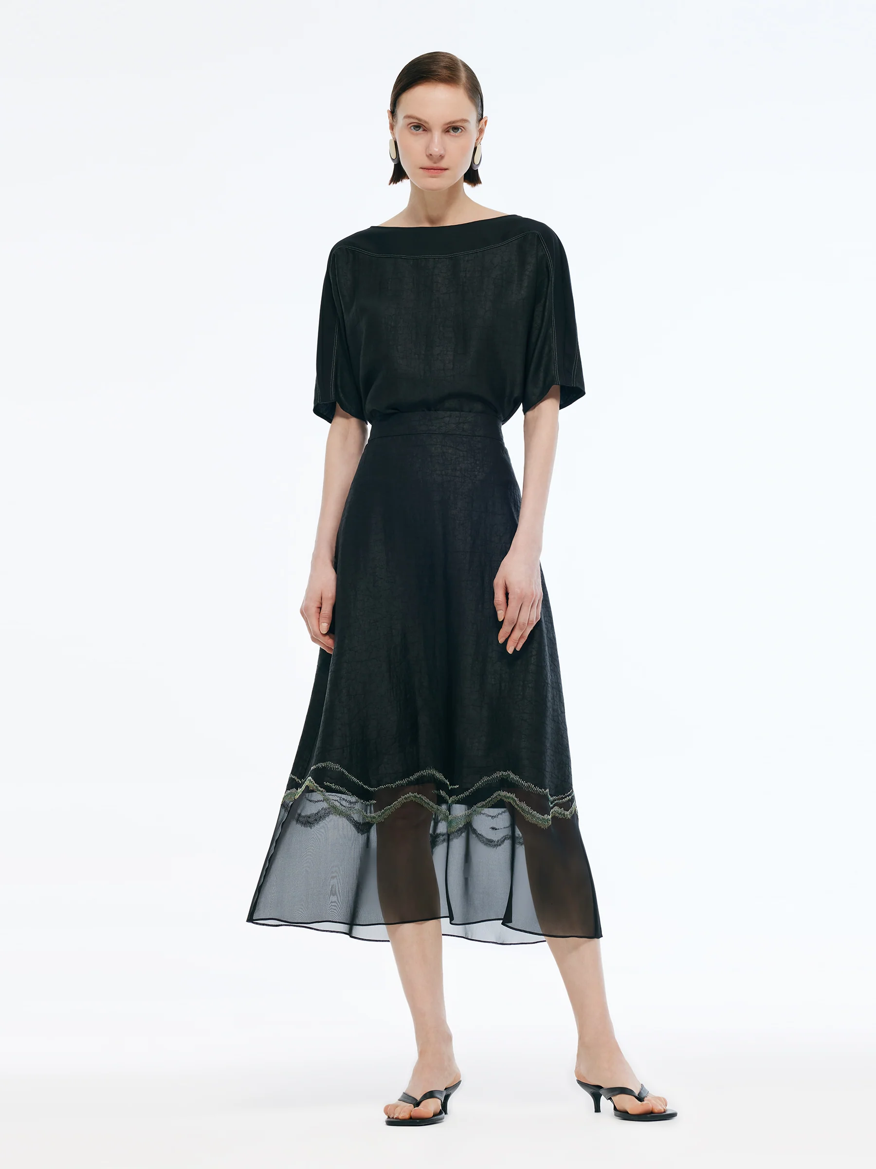 18MM Xiang Yun Silk Women Embroidered Skirt - Image 2
