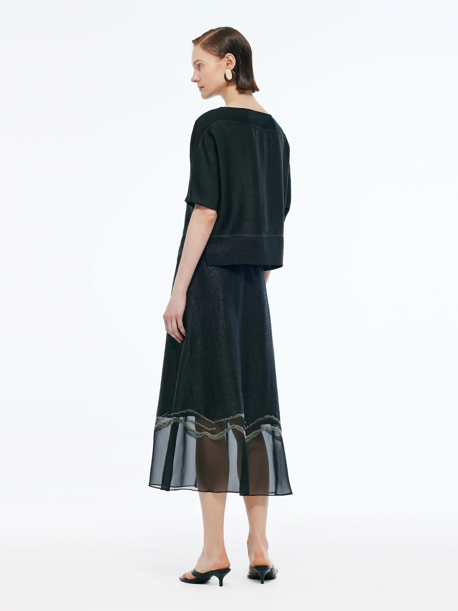 18MM Xiang Yun Silk Women Embroidered Skirt - Image 3