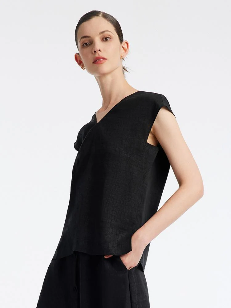 18 Momme Xiang Yun Silk V-Neck Women Tank Top - Image 4