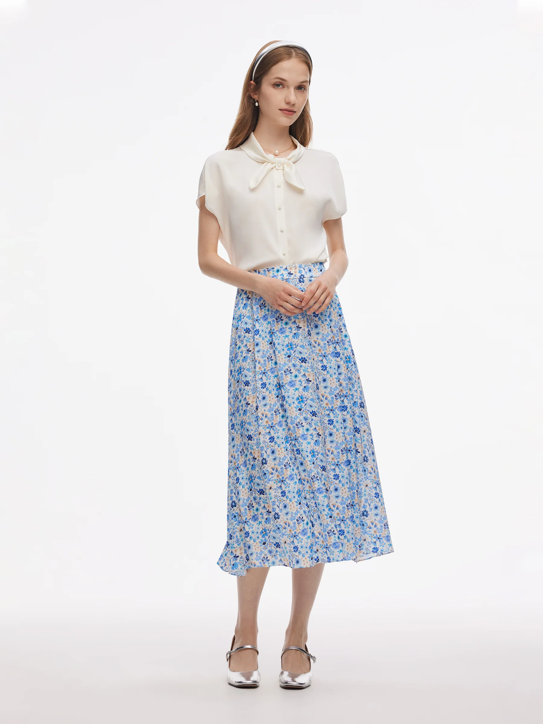 19MM Mulberry Silk Floral Print Skirt - Image 2