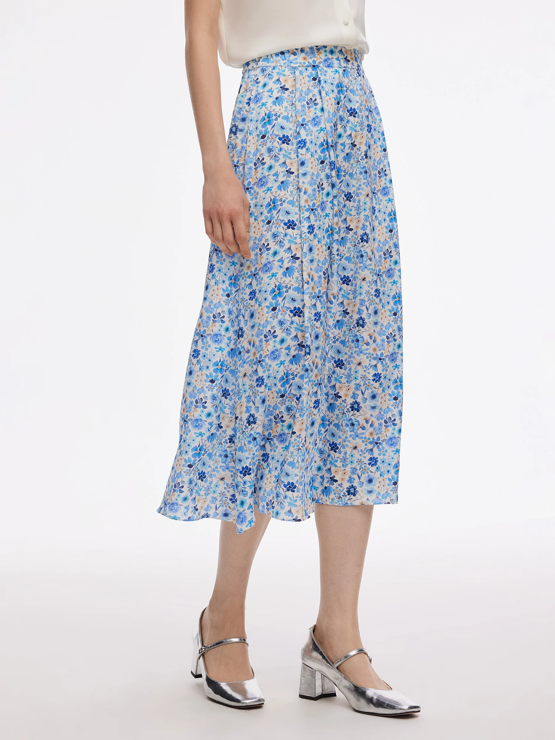 19MM Mulberry Silk Floral Print Skirt - Image 4