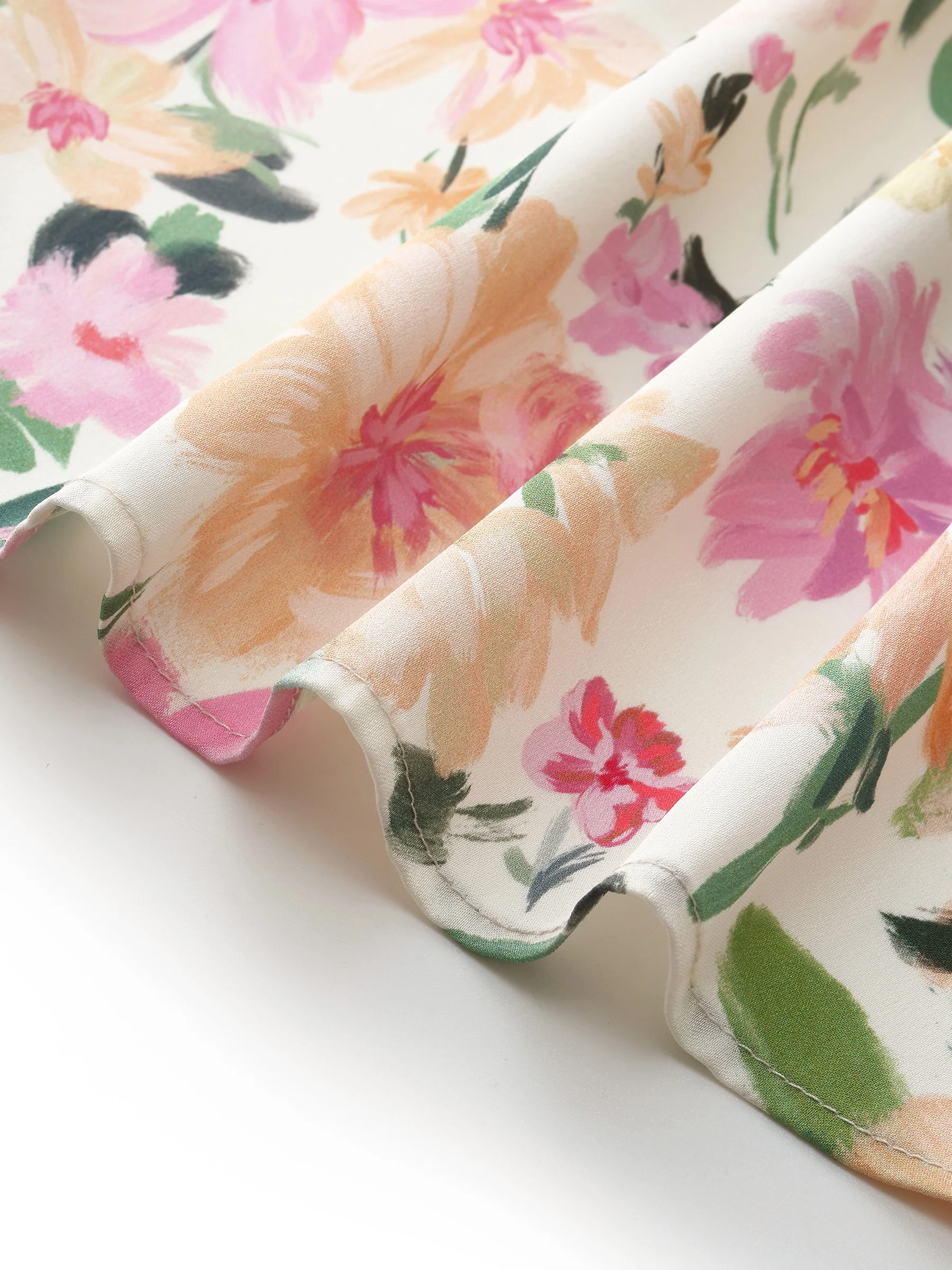 19MM Mulberry Silk Floral Print V-Neck Women Maxi Dress - Image 11