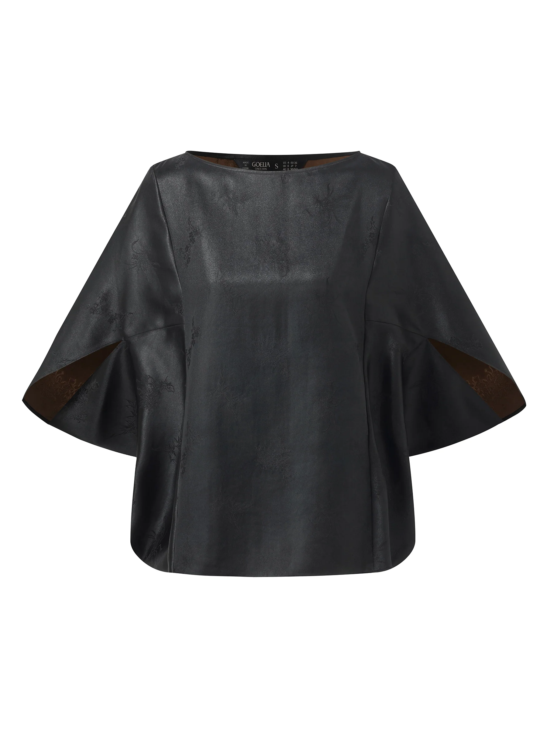 19MM Xiang Yun Silk Jacquard Boat Neck Women Cape Blouse - Image 7