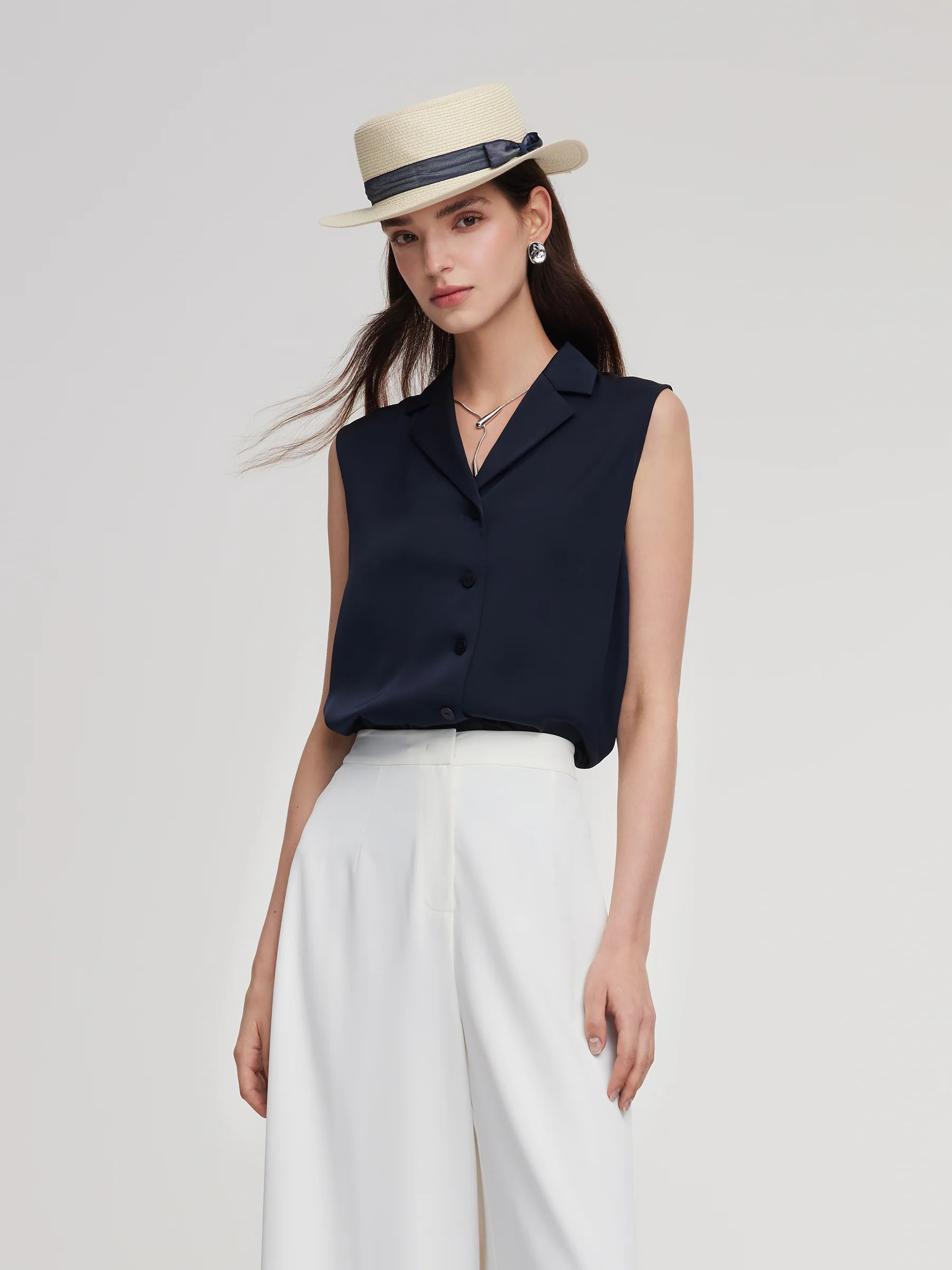 22MM Mulberry Silk Sleeveless Women Shirt - Image 4