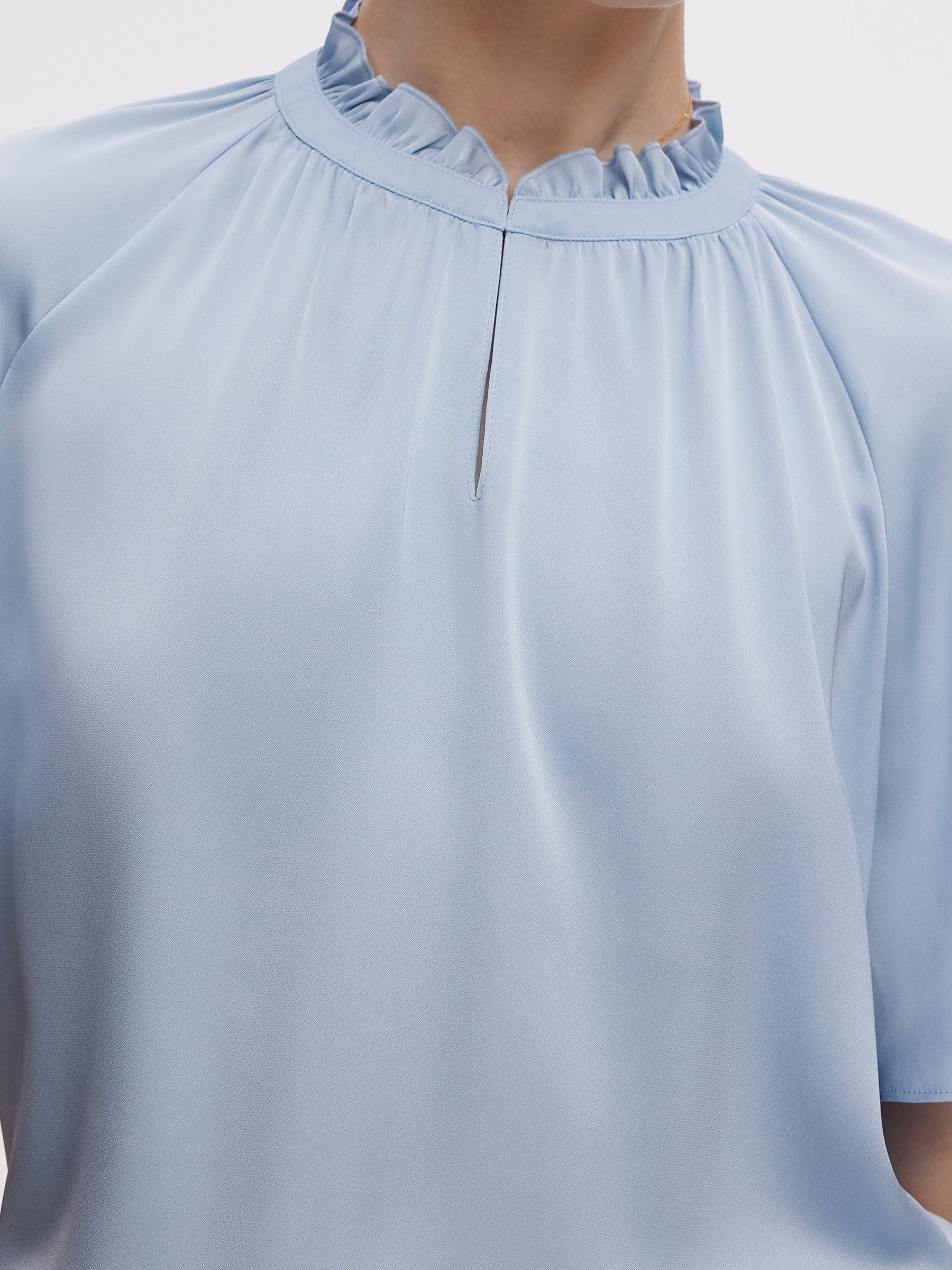22MM Mulberry Silk Women Ruffle Sleeve Blouse - Image 6