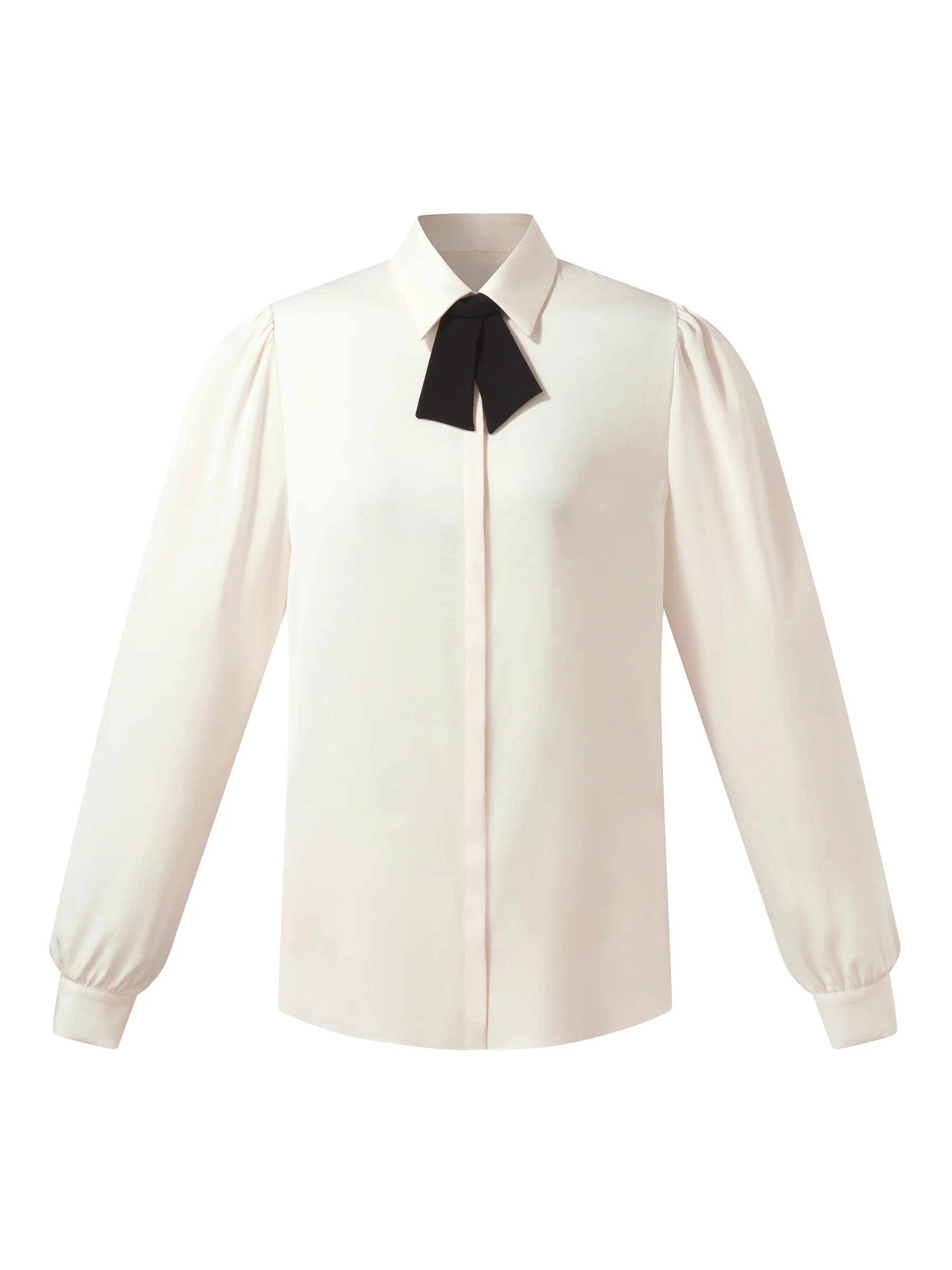 22MM Mulberry Silk Women Shirt With Detachable Bow - Image 6
