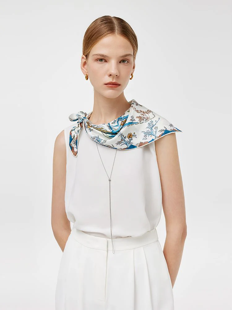 60 Square Printed 14 Momme Mulberry Silk Scarf - Image 9