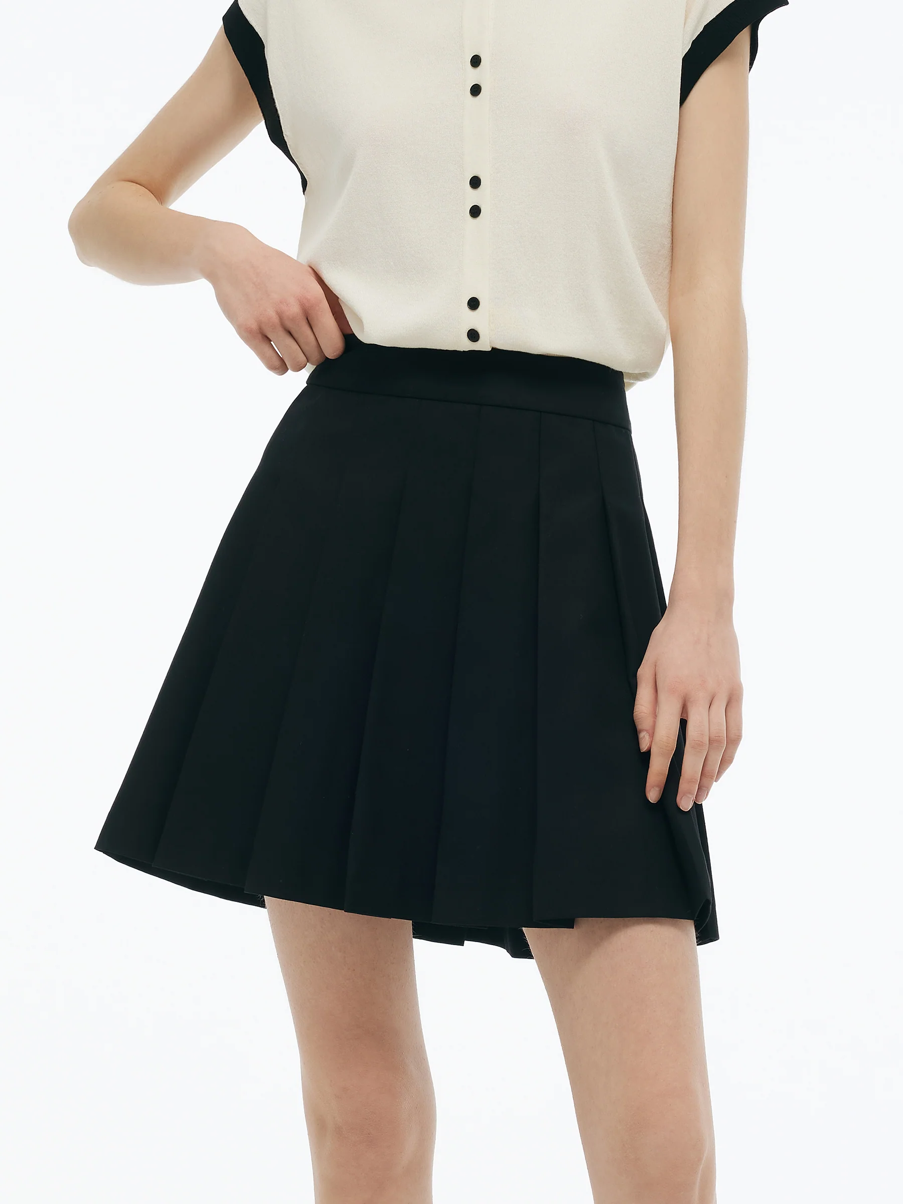 A-Line Women Pleated Mini Skirt