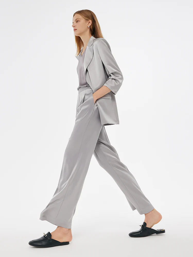Acetate Straight Glossy Women Pants - Image 6