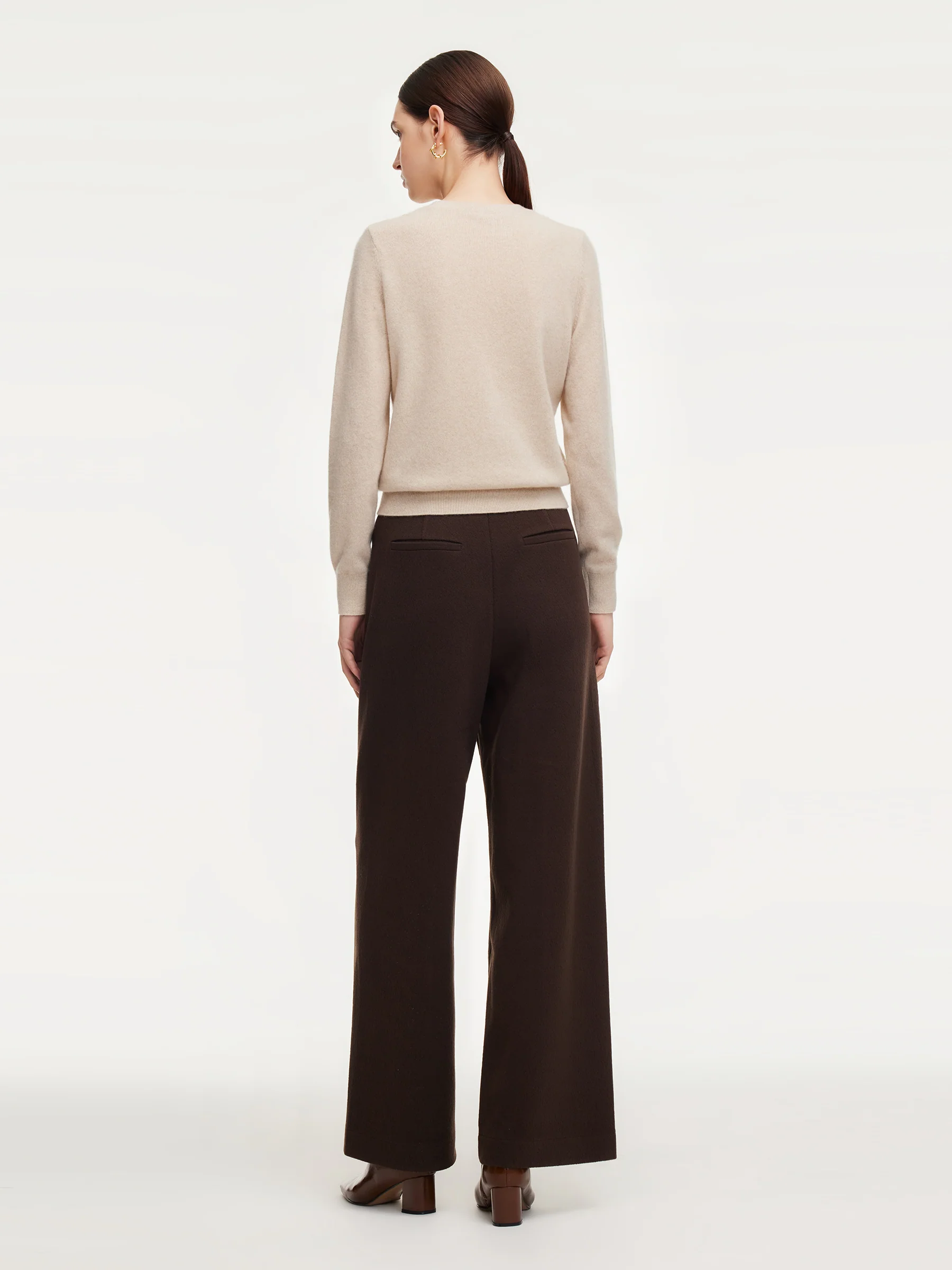 Adjustable Waist Straight Wide Leg Women Pants - Image 10