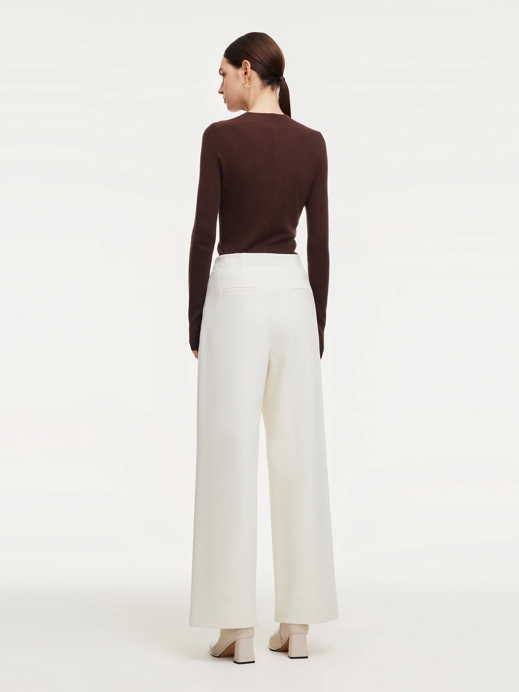 Adjustable Waist Straight Wide Leg Women Pants - Image 6