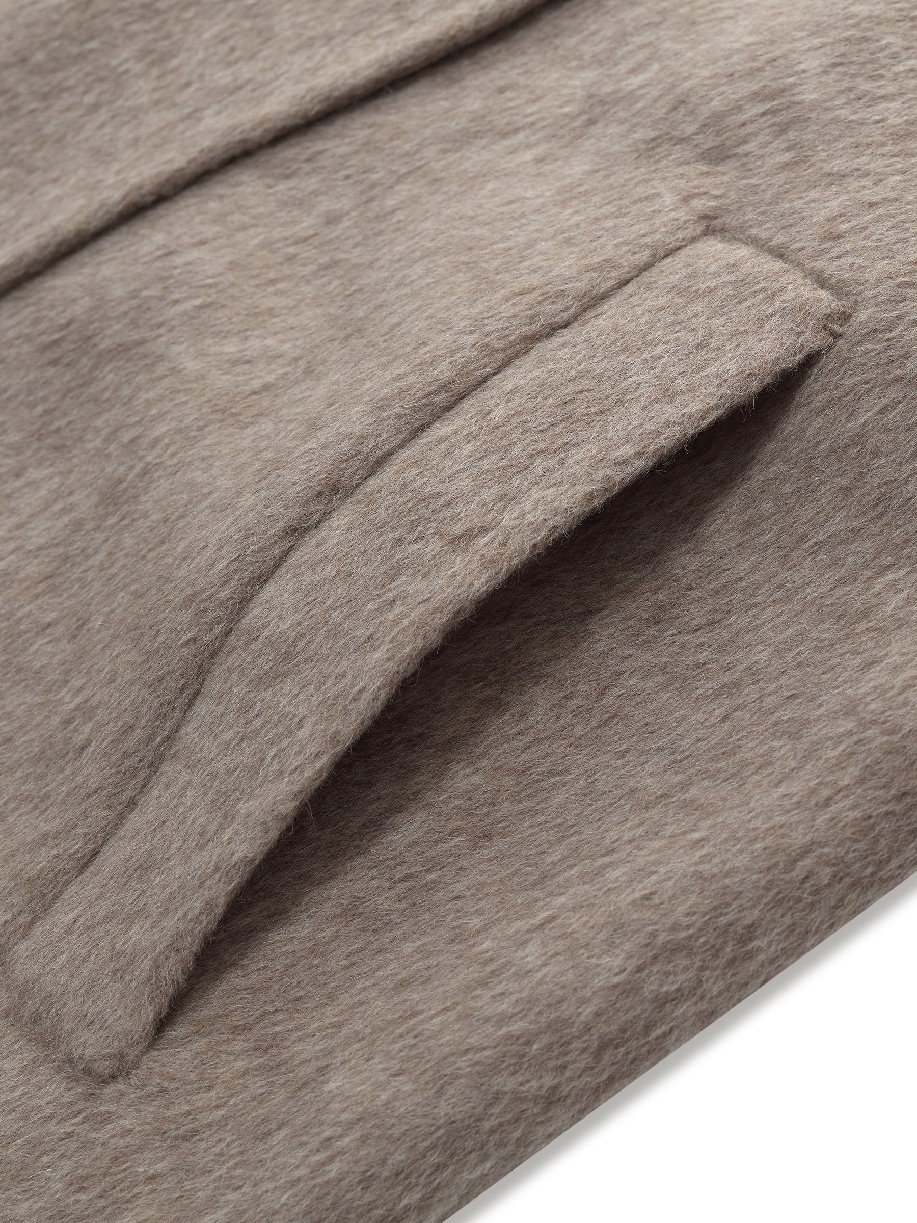 Alpaca Wool Blend Double-Faced Women Wrap Coat With Scarf - Image 10