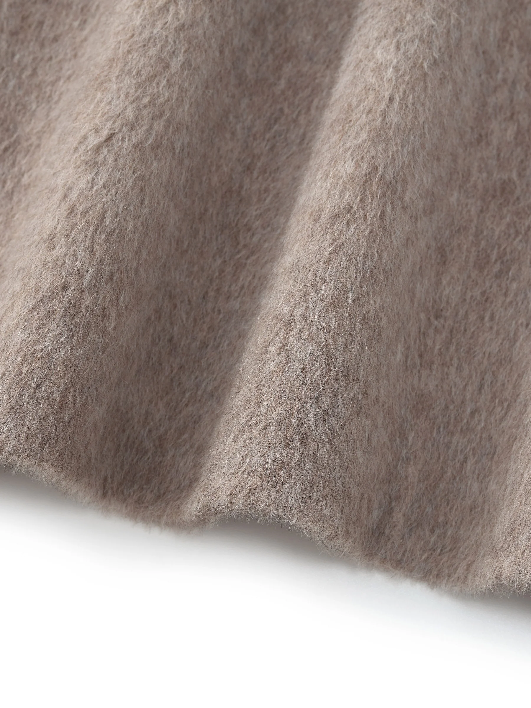 Alpaca Wool Blend Round Neck Women Jacket - Image 9