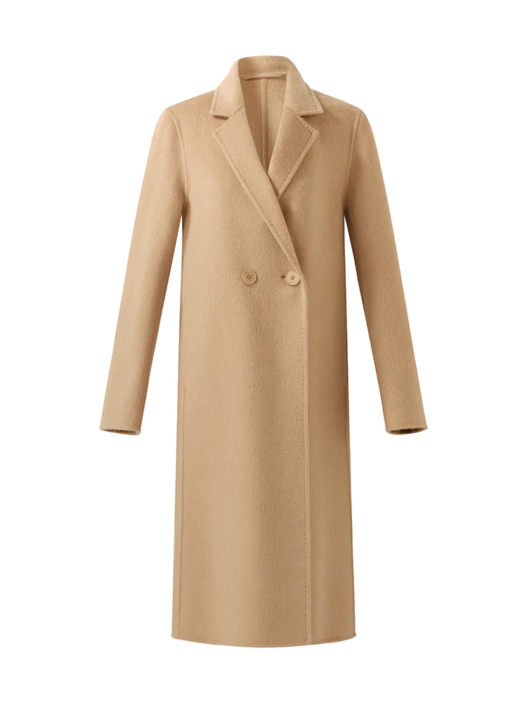 Alpaca Wool Double-Faced Slim-Fit Women Overcoat - Image 7