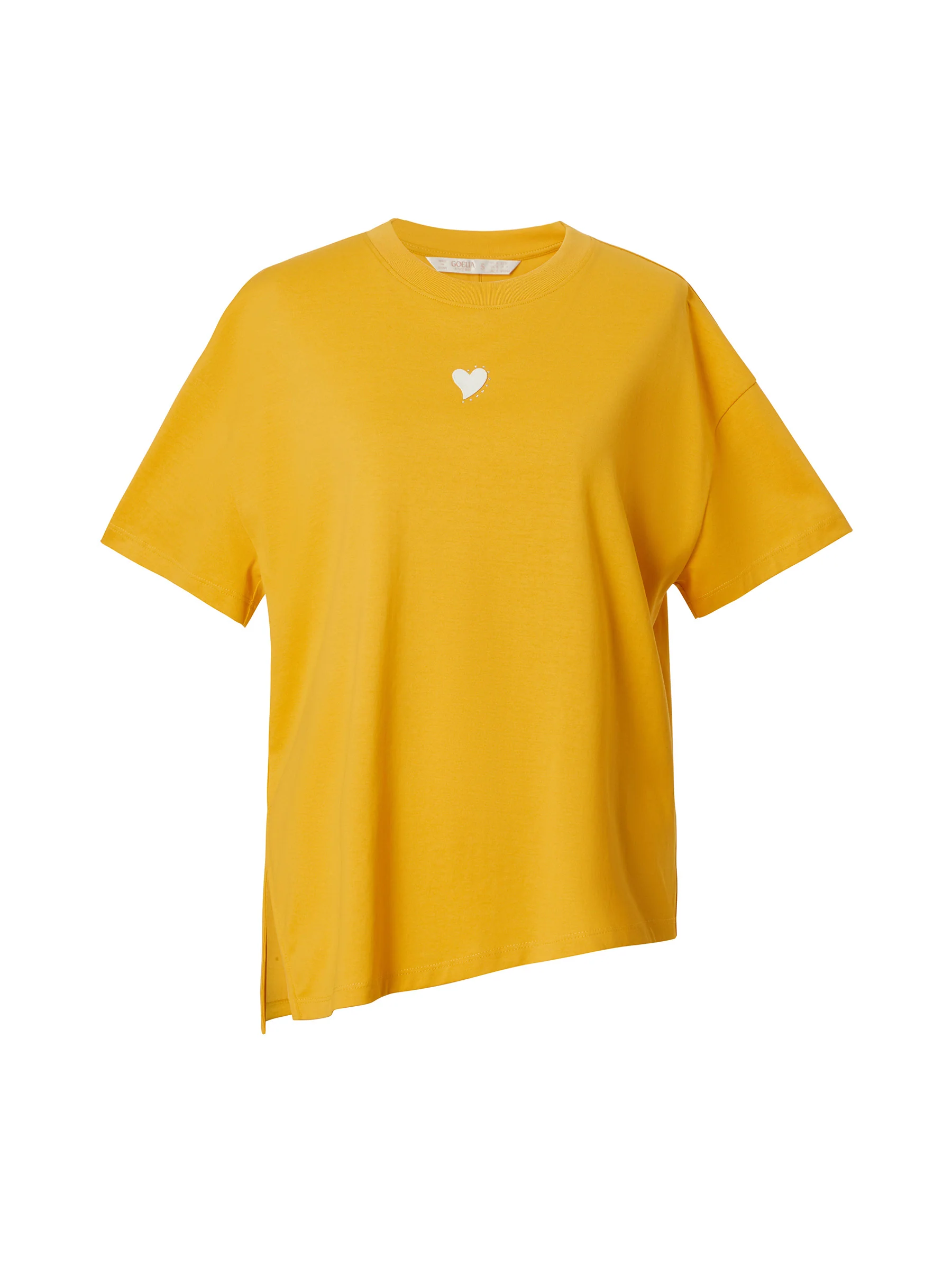 Asymmetrical Hem Heart Decorated Women T-Shirt - Image 12