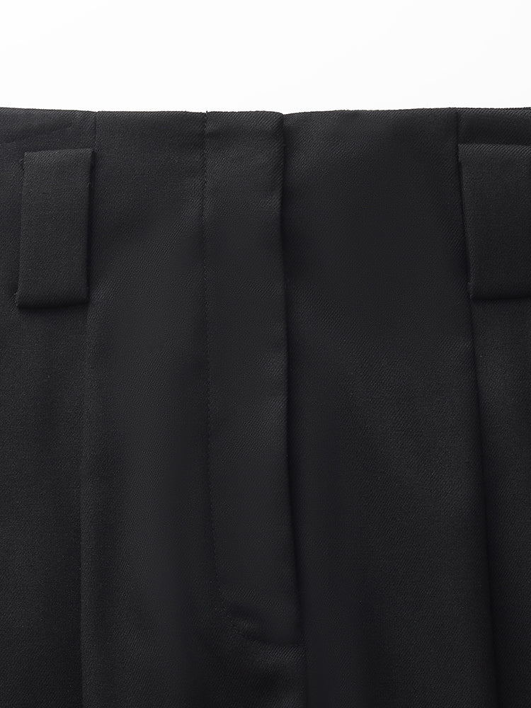 Black A-Line Women Maxi Skirt With Belt - Image 7