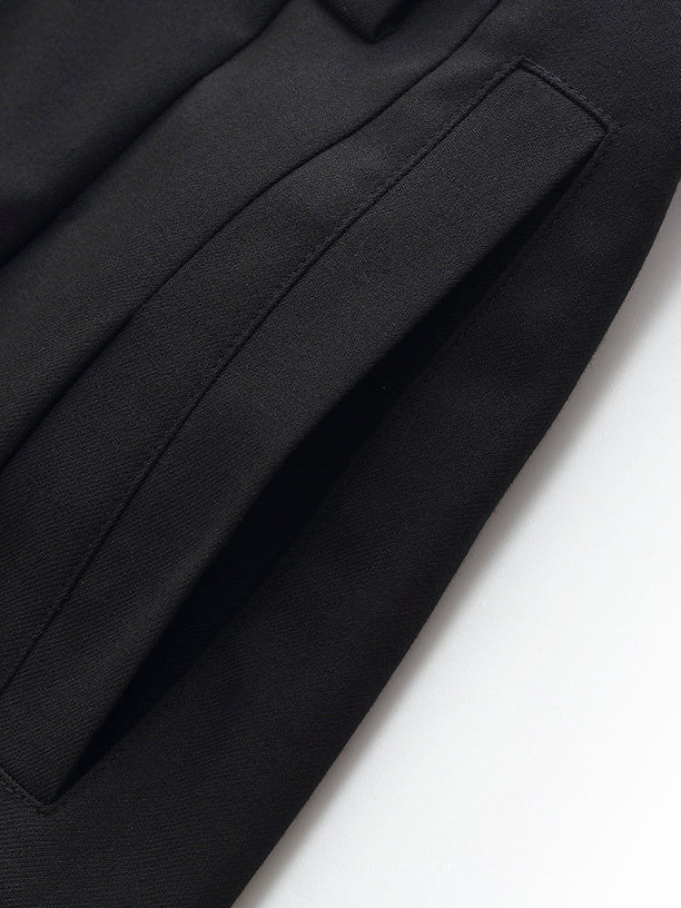 Black A-Line Women Maxi Skirt With Belt - Image 8