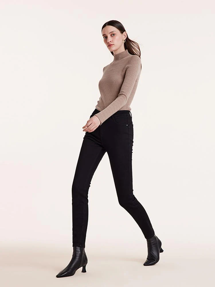 Black Denim Skinny Jeans - Image 2