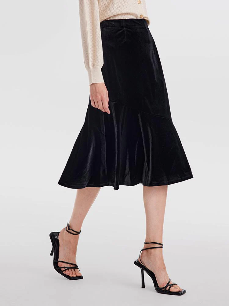 Black Velvet Mermaid Skirt - Image 2